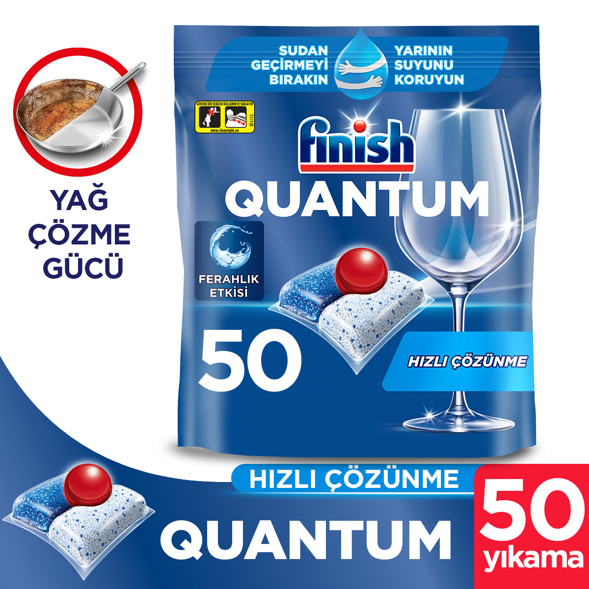 Finish Quantum Hepsi Bir Arada 50 Kapsül Bulaşık Makinesi Deterjanı Tableti