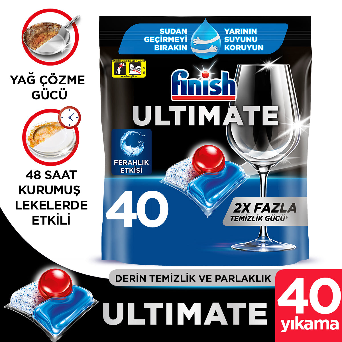 Finish Quantum Ultimate 40 Kapsül  Bulaşık Makinesi Deterjanı Tableti