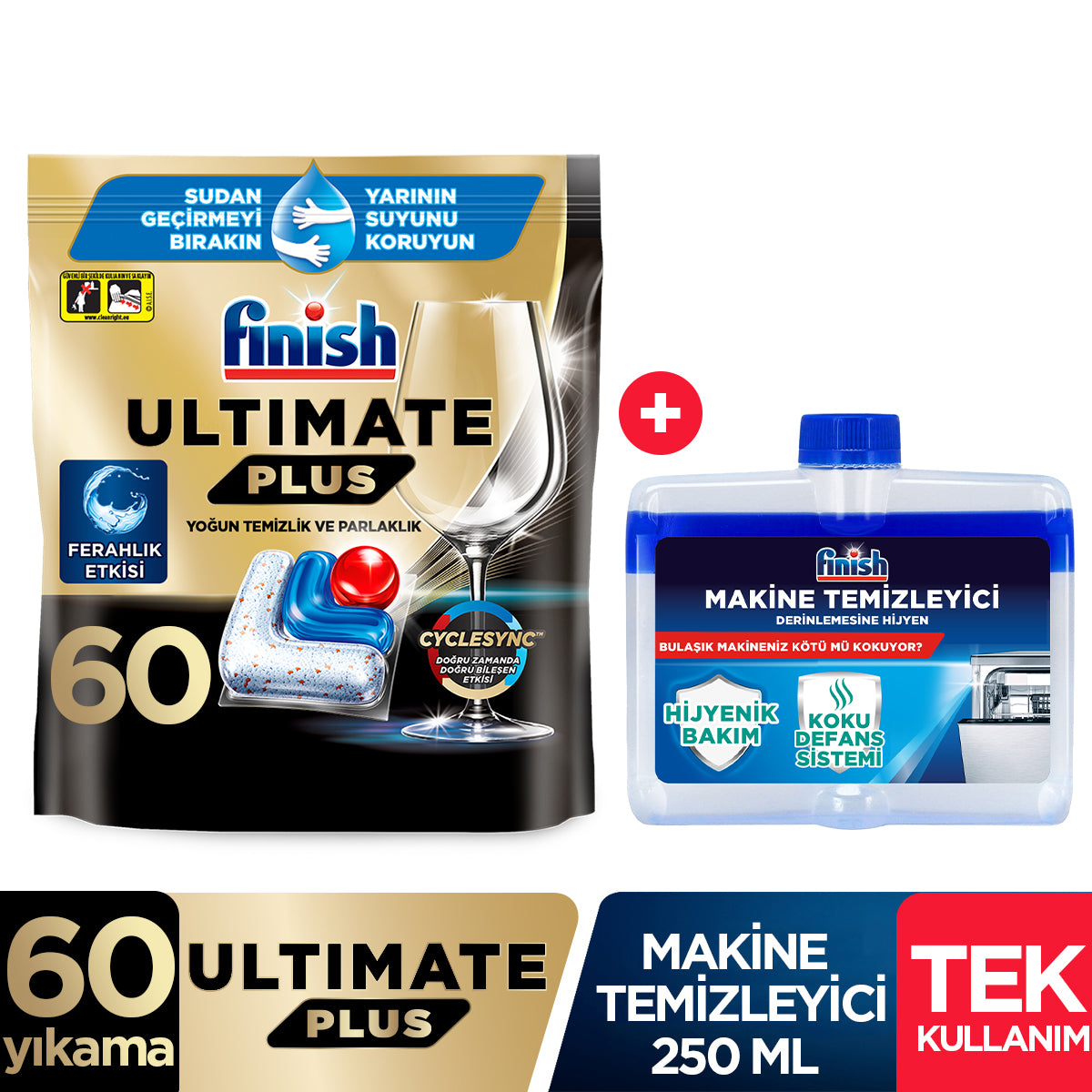 Finish Ultimate Plus Hijyenik Makine ve Mükemmel Bulaşık Seti