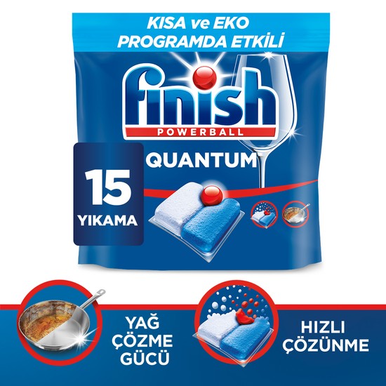 FINISH Quantum 15 Kapsül Bulaşık Makinesi Deterjanı Tableti