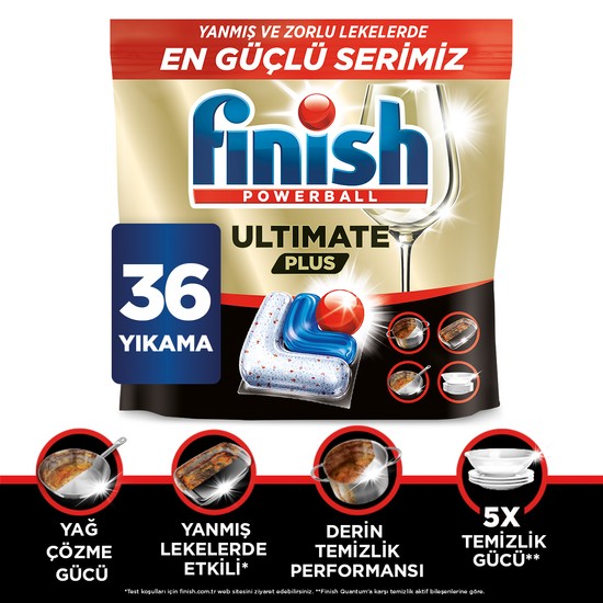FINISH ULTIMATE Plus 36 Kapsül Bulaşık Makinesi Deterjanı Tableti