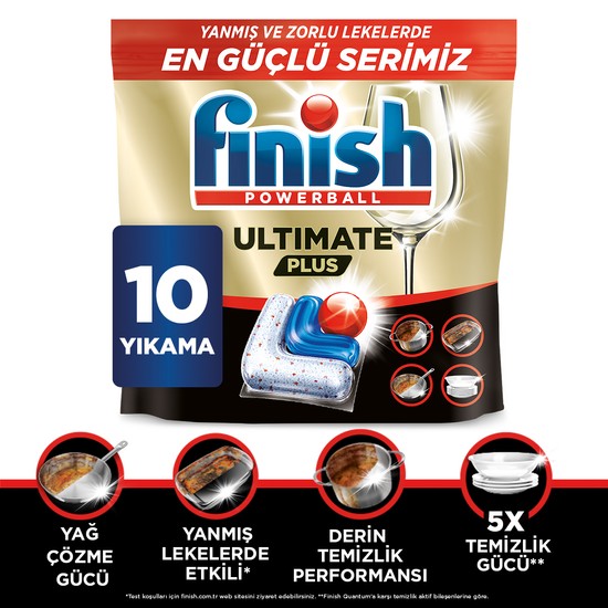 FINISH ULTIMATE Plus 10 Kapsül Bulaşık Makinesi Deterjanı Tableti