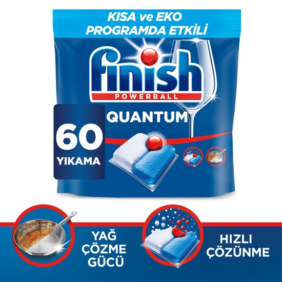 FINISH Quantum 60 Kapsül Bulaşık Makinesi Deterjanı Tableti